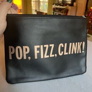 kate spade Black Clutch with Gold Text